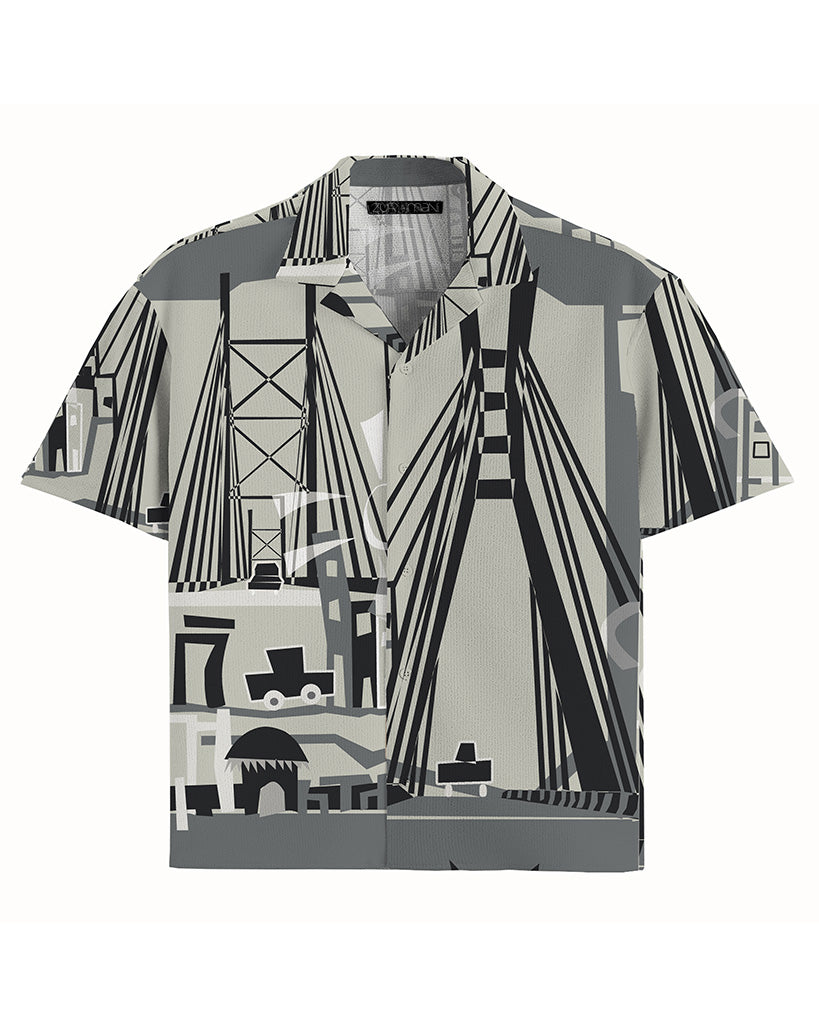 UDO Short Sleeve Camp Shirt | Jozi-Eko Print | Grey